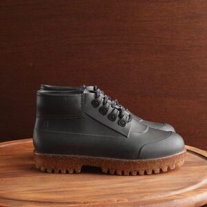 Melissa Boots Womens SZ 8 Black Ares Combat Ankle Lace Up Waterproof Shoes